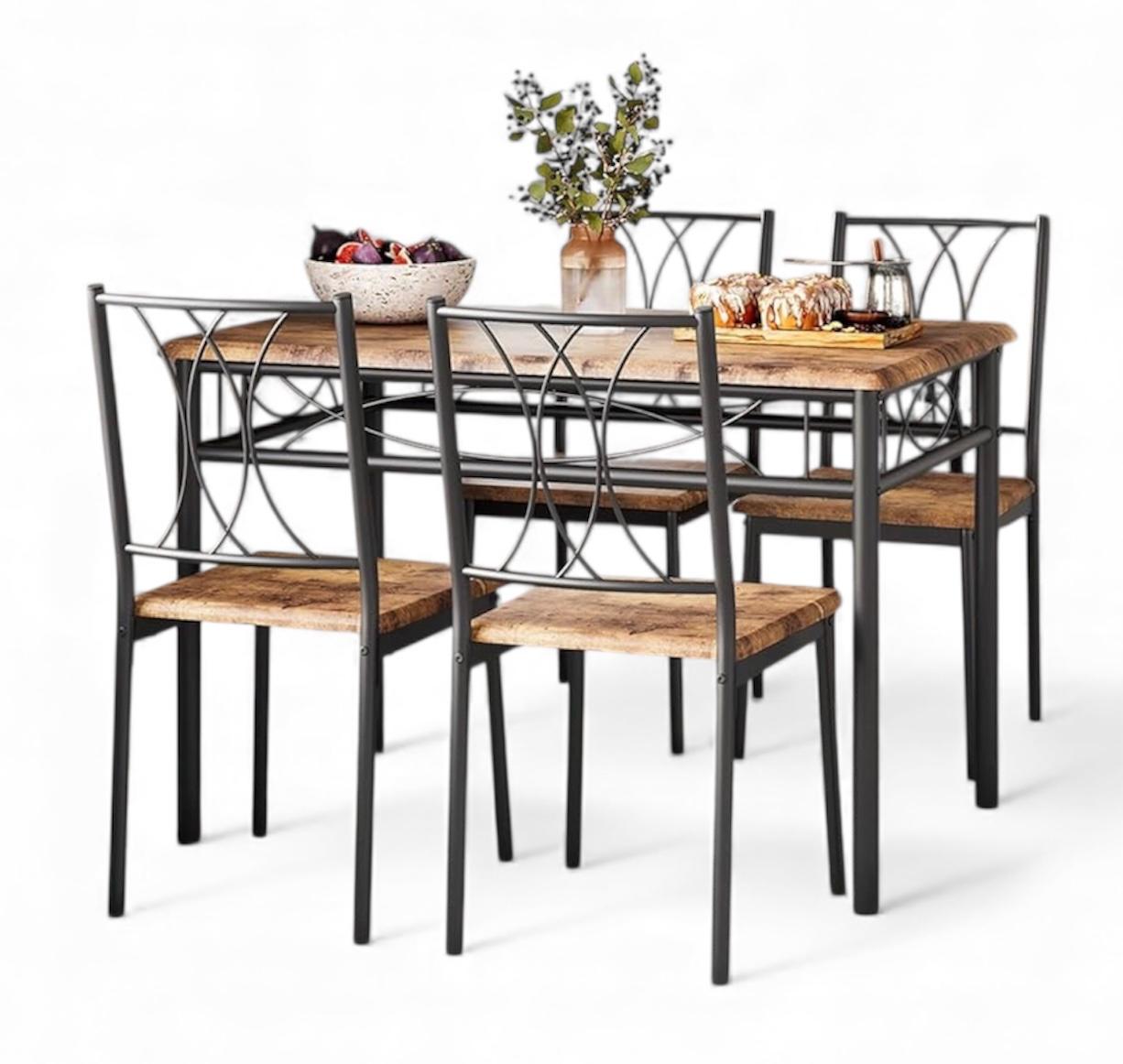 Conjunto de Mesa de Jantar Amyove com 4 cadeiras